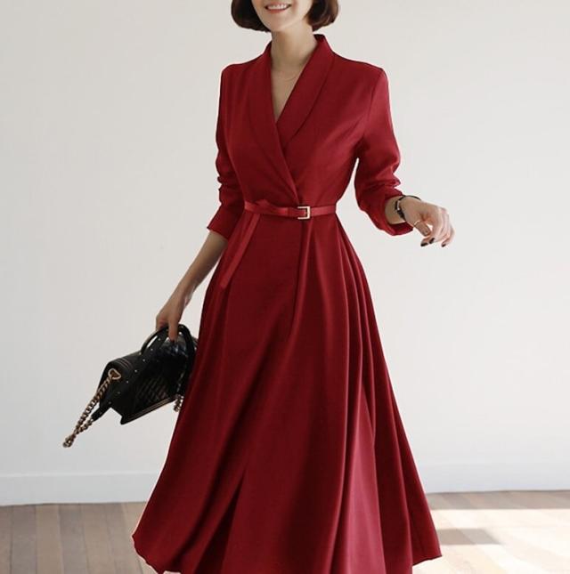 ワンピース 上着 人気 おすすめ おしゃれ お洒落 プチプラ 長袖 ロング Vネック 無地 ポリエステル あったか 着痩せ 体型カバー 可愛い かわいい シンプル カジュアル きれいめ 高品質 大人_6