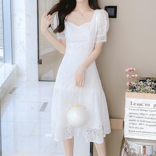 ワンピース 上着 人気 おすすめ おしゃれ お洒落 激安 安い 送料無料 プチプラ シースルー 半袖 ふわふわ パフスリーブ ふんわり Aライン 膝丈 ミニスカート 無地 レース 可愛い かわいい