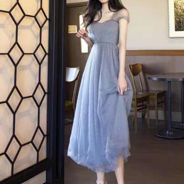 ワンピース 上着 人気 おすすめ おしゃれ お洒落 激安 安い 送料無料 プチプラ シースルー 肩出し 半袖 Vネック スクエアネック ふわふわ ふんわり Aライン 膝丈 無地 透け ポリエステル