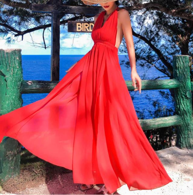 ワンピース 上着 人気 おすすめ おしゃれ お洒落 激安 安い 送料無料 プチプラ 肩出し ノースリーブ Vネック ふんわり Aライン 膝丈 スリット 無地 シースルー 透け ポリエステル シフォン