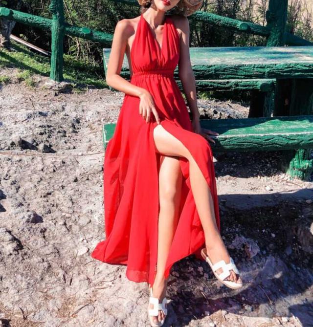 ワンピース 上着 人気 おすすめ おしゃれ お洒落 激安 安い 送料無料 プチプラ 肩出し ノースリーブ Vネック ふんわり Aライン 膝丈 スリット 無地 シースルー 透け ポリエステル シフォン