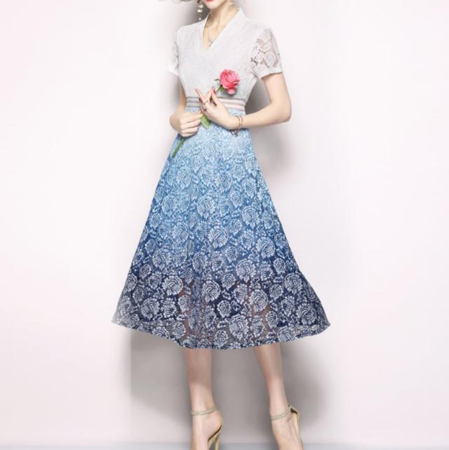 【楽天スーパーセール参加中！！全品10％オフ送料無料】ドレス おすすめ おしゃれ お洒落 激安 安い 送料無料 プチプラ パーティードレス お呼ばれ ドレス フォーマル ドレス ラウンジ ドレス ゲスト ドレス Aライン Vネック パフスリーブ 膝丈の通販は