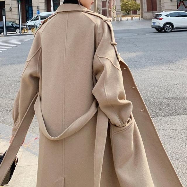 コート アウター ロング モノトーン ラージカラー チェスターコート