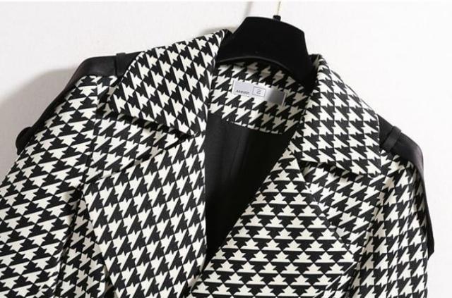 トレンチコート レディース アウター チェック ベルト 千鳥格子