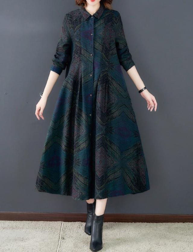 レディース 羽織り コート 美シルエット ロング丈 シャツワンピ
