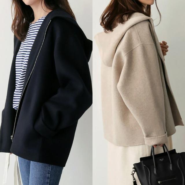 レディース コート アウター 長袖 ロング ボリューム スリーブ とろみ 美シルエット ロング丈 ジップアップ モコモコ 韓国 新作 可愛い かわいい かっこいい カジュアル 高品質 大人 上品の通販は