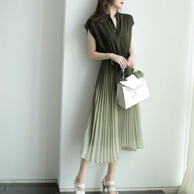 ワンピース 上着 人気 おすすめ おしゃれ お洒落 激安 安い 送料無料 プチプラ ブラウス オフショルダー 肩出し プリーツ ウエスト リボン シフォン グラーデーション ロングスカート 半袖の通販は 6,980円