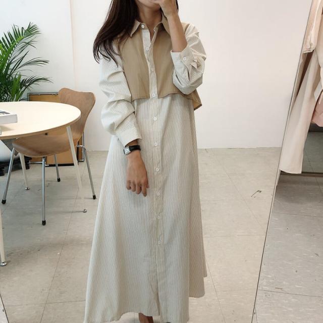 ワンピース 上着 人気 おすすめ おしゃれ お洒落 激安 安い 送料無料 プチプラ ブラウス シャツ 長袖 ロング ロングスカート ウエスト ベルト オープンカラー 開襟 柄 ストライプ リボンその他ワンピース