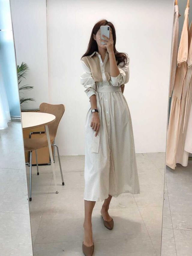 ワンピース 上着 人気 おすすめ おしゃれ お洒落 激安 安い 送料無料 プチプラ ブラウス シャツ 長袖 ロング ロングスカート ウエスト ベルト オープンカラー 開襟 柄 ストライプ リボン