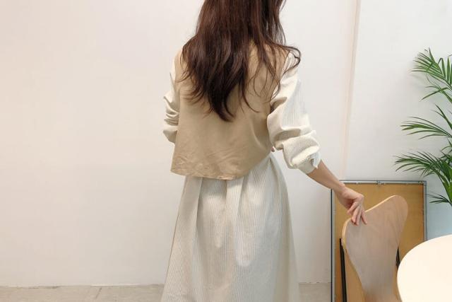 ワンピース 上着 人気 おすすめ おしゃれ お洒落 激安 安い 送料無料 プチプラ ブラウス シャツ 長袖 ロング ロングスカート ウエスト ベルト オープンカラー 開襟 柄 ストライプ リボン