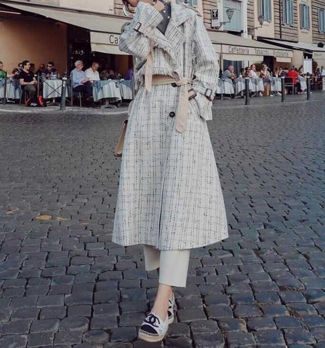 トレンチコート レディース アウター チェック ツイード ベルト チェスターコート ミドル丈 フリンジ ウエストマーク 格子柄 厚手 韓国 インスタ映え 高見え スタイルアップ 可愛い トレンチコート レディース アウター チェック ベルト チェック