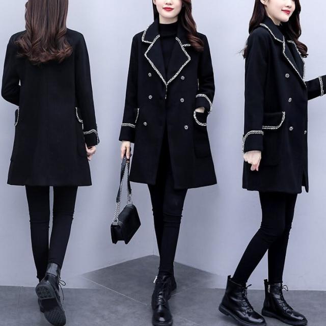 レディース 羽織り コート アウター 美シルエット チェスターコート ミドル丈 ダブルブレスト インスタ映え 可愛い かわいい 韓国 かっこいい カジュアル 大人 上品 シンプル クラシック