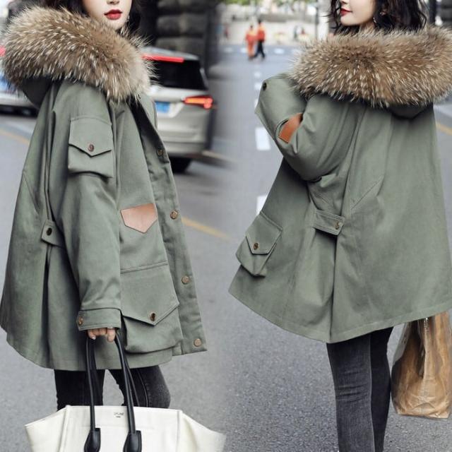 レディース ライナー コート アウター チェスターコート ミドル丈 フード付き ミリタリーコート フェイクファー ダウン インスタ映え 暖かい 可愛い かわいい 韓国 かっこいい カジュアルの通販は