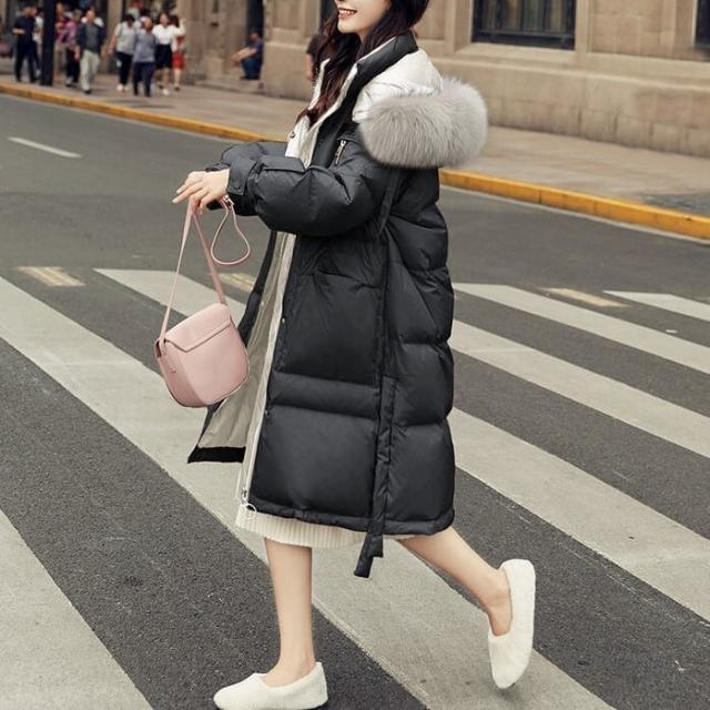 レディース コート アウター ロング丈 フード付き フェイクファー ダウン インスタ映え 暖かい 可愛い かわいい 韓国 かっこいい カジュアル 大人 上品 シンプル クラシック エレガント