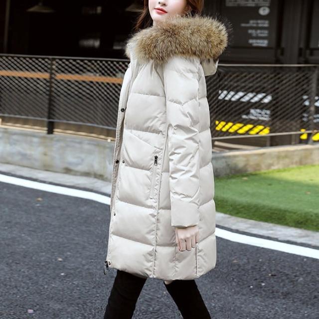 レディース 上着 コート アウター ミディアム丈 フード付き ダウンコート フェイクファー 暖かい 可愛い かわいい 韓国 かっこいい カジュアル 大人 上品 シンプル クラシック エレガント_13