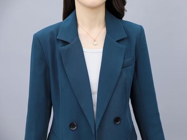 セットアップ スーツ パンツ ボトムス ジャケット ダブルブレスト 長袖 ロング 無地 センタープレス スラックス アンクル丈 ハイウエスト ストレート 襟付き Vネック レトロ_9
