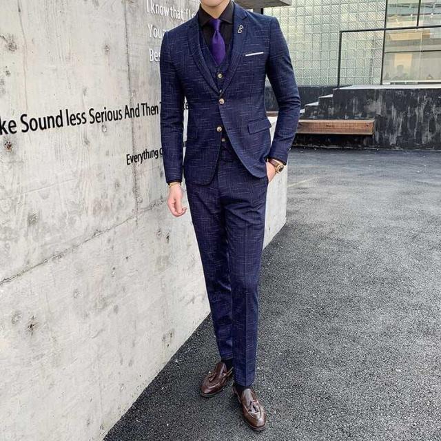 トップス パンツ アウター ベスト ズボン 上着 スーツ 袖あり 長袖 襟付き スリム タイト 細身 ストレート Iライン ポケット 前開き シングルボタン スリーピース 薄手 上下セット 3点セット トップス パンツ アウター ベスト ズボン 上着 スーツ 袖あり 長袖 襟