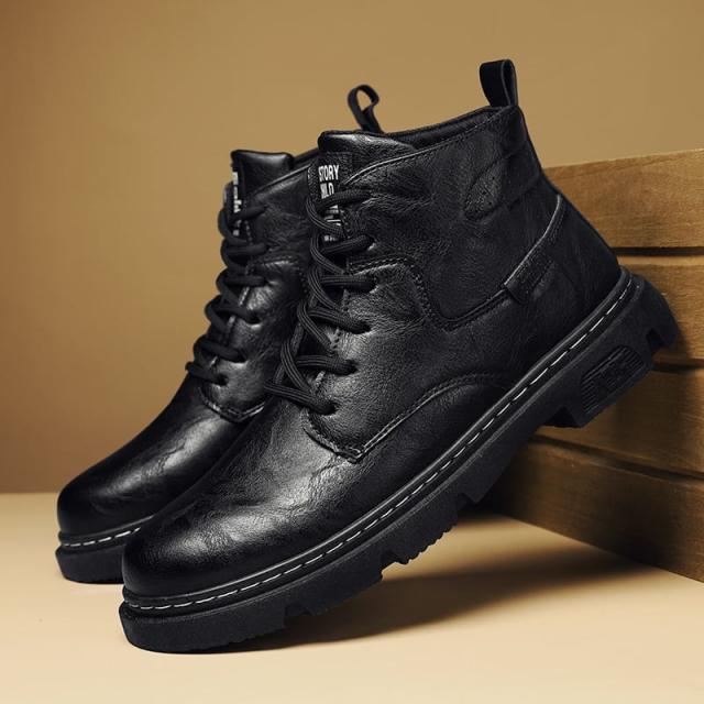 エンジニアブーツ 編み上げ ブーツ レースアップブーツ ワークブーツ ミリタリーブーツ バイクブーツ ライディングシューズ ハイカット 厚底 身長盛れる シークレットシューズ レザー 革の通販は 5,280円