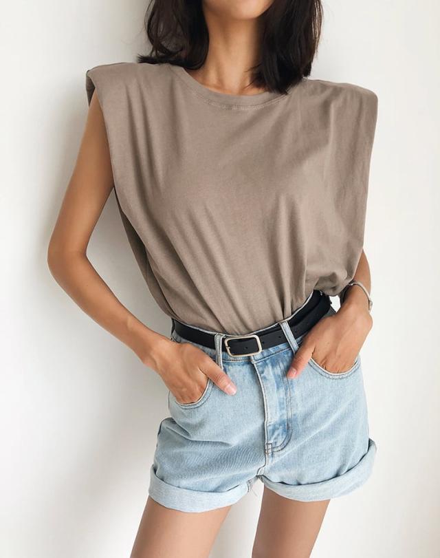 トップス Tシャツ カットソー 白トップス 袖なし ノースリーブ フレンチスリーブ ラウンドネック 大人可愛い きれいめ シンプル カジュアル 大人 上品 おしゃれ お洒落 かっこいいの通販は