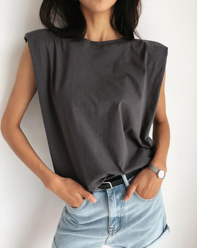 トップス Tシャツ カットソー 白トップス 袖なし ノースリーブ フレンチスリーブ ラウンドネック 大人可愛い きれいめ シンプル カジュアル 大人 上品 おしゃれ お洒落 かっこいいの通販は