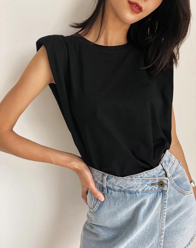 トップス Tシャツ カットソー 白トップス 袖なし ノースリーブ フレンチスリーブ ラウンドネック 大人可愛い きれいめ シンプル カジュアル 大人 上品 おしゃれ お洒落 かっこいいの通販は