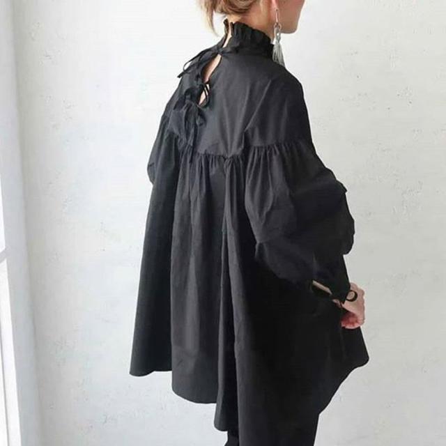 トップス ブラウス Tシャツ 切り替え 袖あり 半袖 フレア タックフリル ギャザー ハイネック バックコンシャス リボン 切り替えデザイン かわいい 大人可愛い きれいめ シンプルの通販は