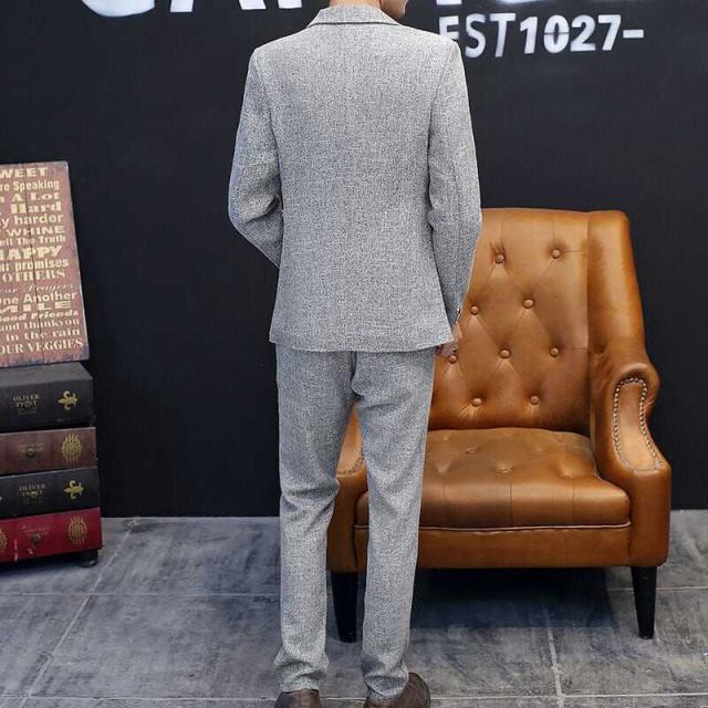 トップス ボトムス アウター ズボン 上着 スーツ 袖あり 長袖 襟付き スリム タイト 細身 ストレート Iライン ポケット 前開き 2ピーススーツ 薄手 上下セット 2点セット ツーピース_5
