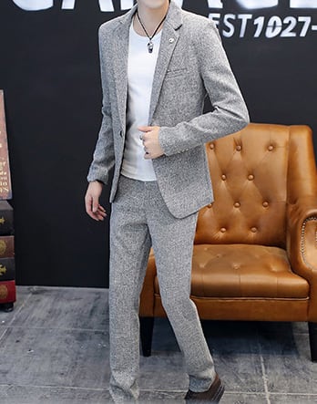 トップス ボトムス アウター ズボン 上着 スーツ 袖あり 長袖 襟付き スリム タイト 細身 ストレート Iライン ポケット 前開き 2ピーススーツ 薄手 上下セット 2点セット ツーピース_6