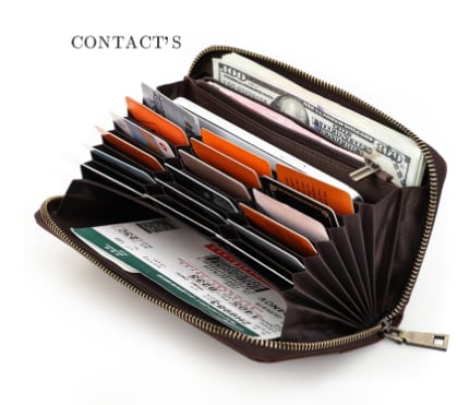 財布 ウォレット お財布 コインケース 小銭入れ カードケース IC 長財布 蛇腹 ジャバラ ラウンドファスナー ラウンドジップ 革 レザー 牛革 お札を折らない お札が折れない  多機能 大容量の通販は