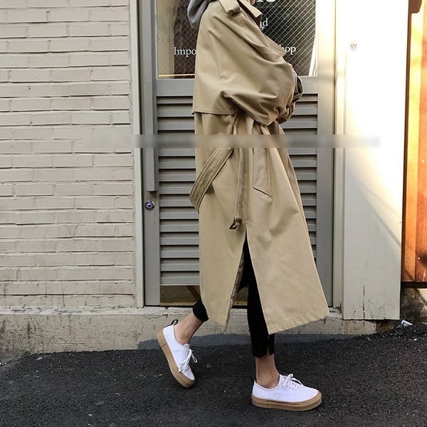 コート アウター ロング トレンチ ドロップショルダー モノトーン ガウンコートチェック マニッシュ ミディアム丈 袖あり 長袖 ポケット付き アウター 羽織り 大人可愛い きれいめ