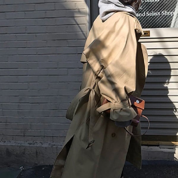 コート アウター ロング トレンチ ドロップショルダー モノトーン ガウンコートチェック マニッシュ ミディアム丈 袖あり 長袖 ポケット付き アウター 羽織り 大人可愛い きれいめ