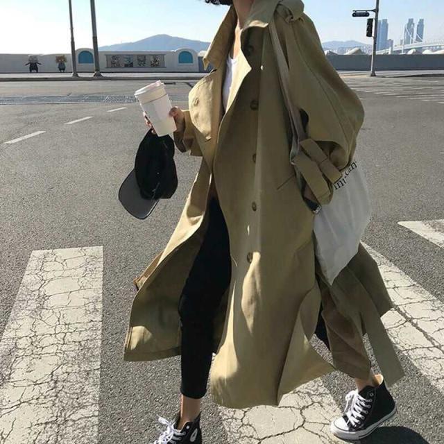 コート アウター ロング トレンチ ドロップショルダー モノトーン ガウンコートチェック マニッシュ ミディアム丈 袖あり 長袖 ポケット付き アウター 羽織り 大人可愛い きれいめ