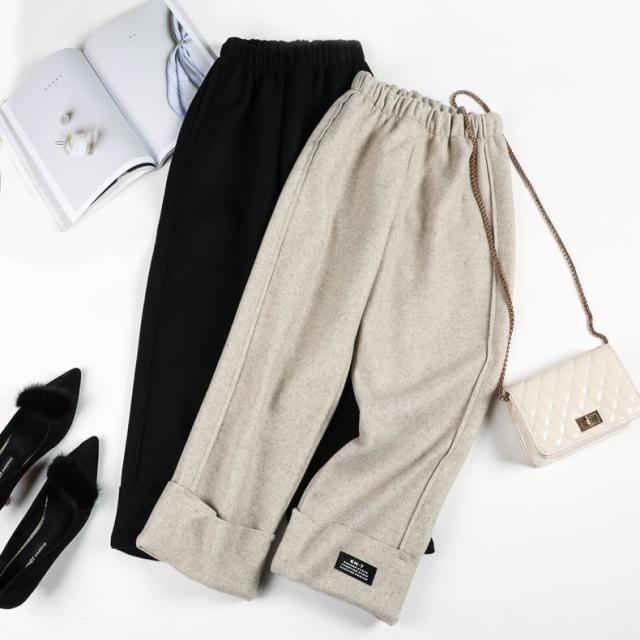 パンツ ボトムス ワイドパンツ ロング丈 ロールアップ ワッペン ウエストゴム ハイウエスト 脚長 美脚 スタイルアップ かわいい 大人可愛い きれいめ シンプル カジュアル 大人 上品の通販は