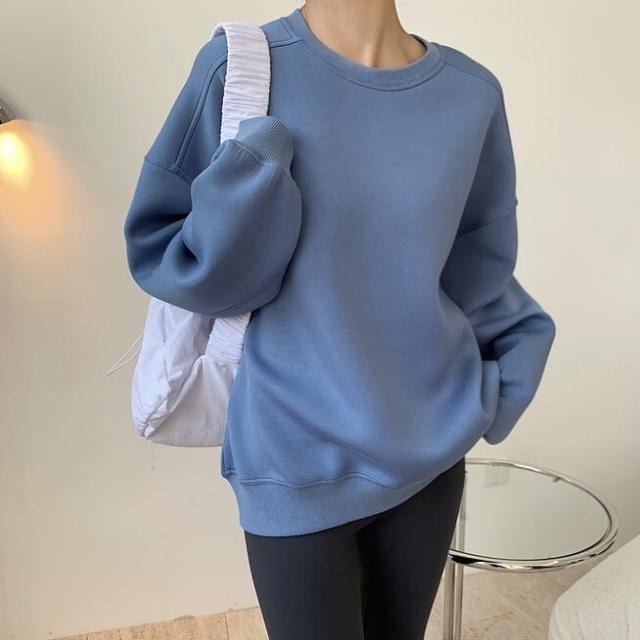 トップス アウター 上着 トレーナー オーバーサイズ ゆったり 体型カバー 無地 シンプル カジュアル スポーティー ワンカラー 長袖 落ち着いた雰囲気 散歩 ランチ お出かけ 旅行 デート