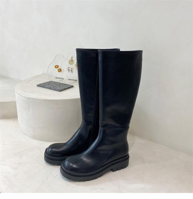 レディース ロング ブーツ ジョッキーブーツ 厚底 5.5cmヒール タンク