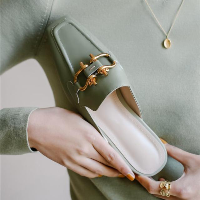 レディースシューズ 婦人靴 フラットミュール ぺたんこミュール