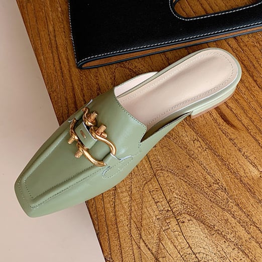 レディースシューズ 婦人靴 フラットミュール ぺたんこミュール