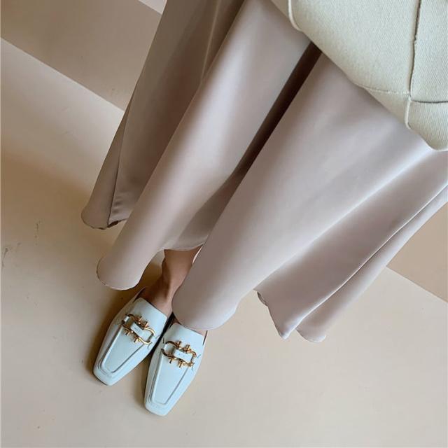 レディースシューズ 婦人靴 フラットミュール ぺたんこミュール