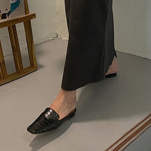 レディースシューズ 婦人靴 ローヒール フラットミュール ぺたんこ