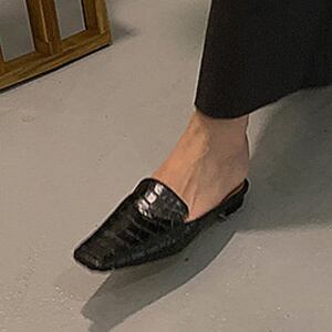 レディースシューズ 婦人靴 ローヒール フラットミュール ぺたんこ