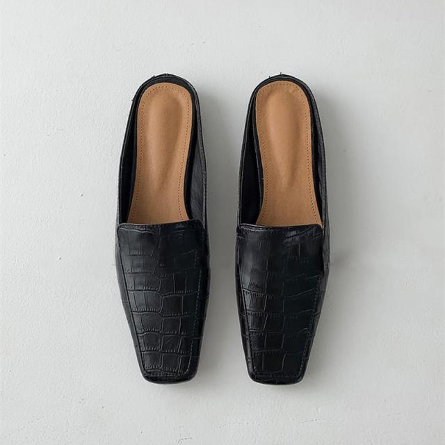 レディースシューズ 婦人靴 ローヒール フラットミュール ぺたんこ