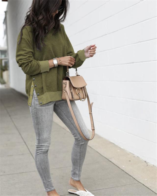 トップス トレーナー スウェット 袖あり 長袖 ラウンドネック スリット サイドスリット かわいい 大人可愛い シンプル カジュアル 大人 おしゃれ お洒落 かっこいい レトロ 大人可愛いの通販は トップス トレーナー スウェット 袖あり 長袖 ラウンドネック スリット サイドスリット かわいい 大人可愛い シンプル カジュアル 大人 おしゃれ お洒落 かっこいい レトロ 大人可愛いの通販は