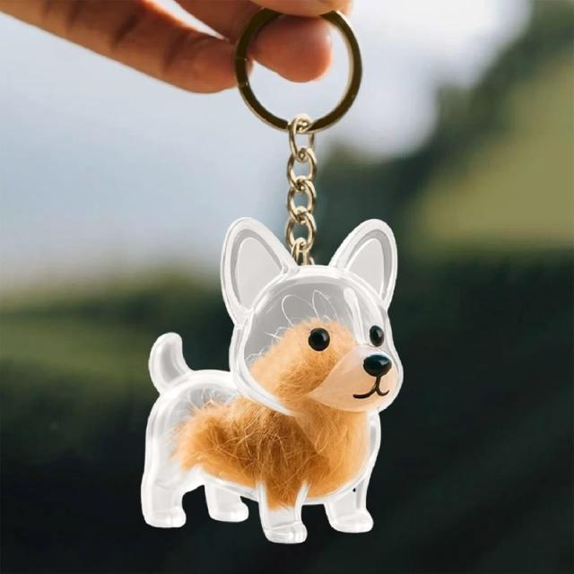 赤字処理】犬の毛を収納するボトルキーホルダー 猫 犬 ペット毛 保存