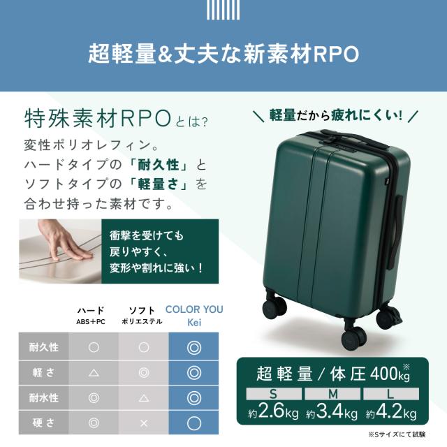 スーツケース Sサイズ(1泊〜3泊) 機内持ち込み可 超軽量2.6kg 容量36L 