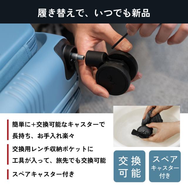 【P10倍！】スーツケース フロントオープン 30％拡張機能 Mサイズ(3泊〜7泊) 重量4.26kg 容量60L 75L 機内持ち込み可能 ストッパー付き超静音キャスター スペアキャスター付き TSAロック付き 2口USBポート 多段階調整可能キャリーバー 日本企業_7