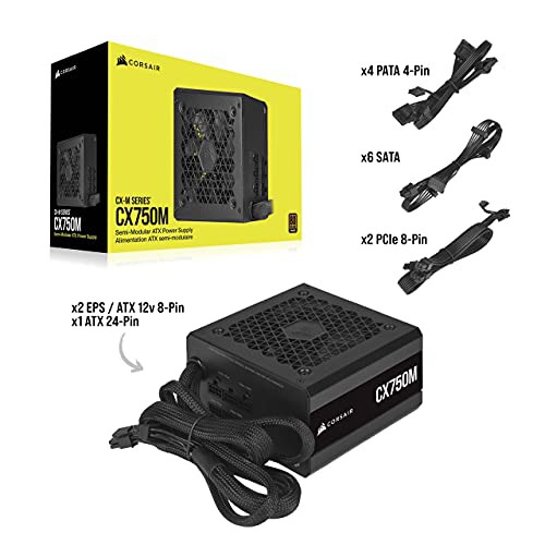 Corsair CX750M PC電源ユニット 750W 80PLUS Bronze認証 セミ ...