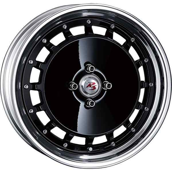 CRIMSON RS DP CUP MONOBLOCK 16インチ 6.5J +38 4-100 ブラック/ポリッシュリップ1台分/4本セット クリムソン RS DP CUP モノブロック