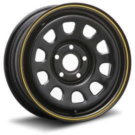 MLJ デイトナ SS 15インチ 6.0J +30 5-108 ブラック（イエローライン） DAYTONA SS １台分/4本セット
