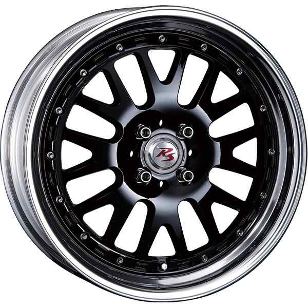 CRIMSON RS WP MAXI MONOBLOCK 16インチ 6.0J +45 4-100 ブラック/ポリッシュリップ1台分/4本セット クリムソン RS WP MAXI モノブロック