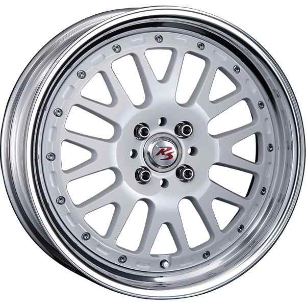 CRIMSON RS WP MAXI MONOBLOCK 16インチ 6.5J +45 4-100 ホワイト／ポリッシュリップ1台分/4本セット クリムソン RS WP MAXI モノブロッ